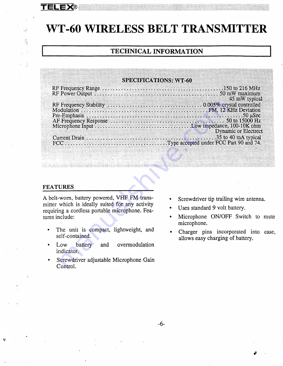 Telex FMR-100 Скачать руководство пользователя страница 9