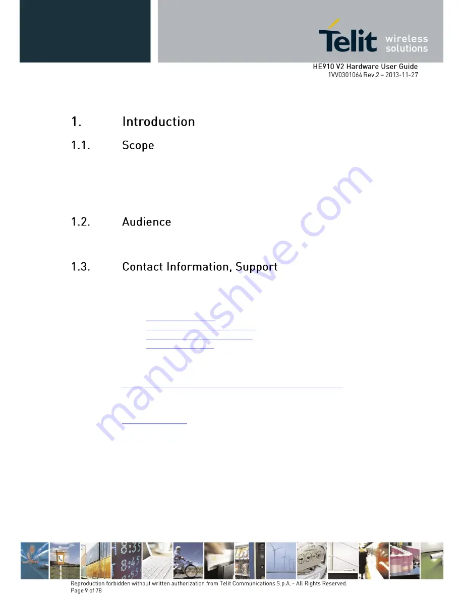 Telit Wireless Solutions HE910-EU V2 Hardware User'S Manual Download Page 9