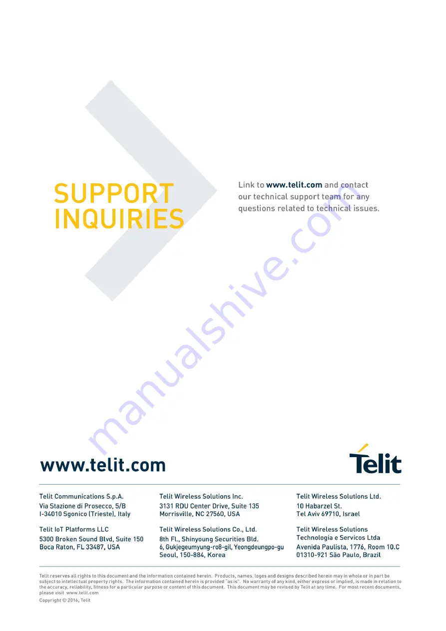 Telit Wireless Solutions WE310F5-I Hardware User'S Manual Download Page 20