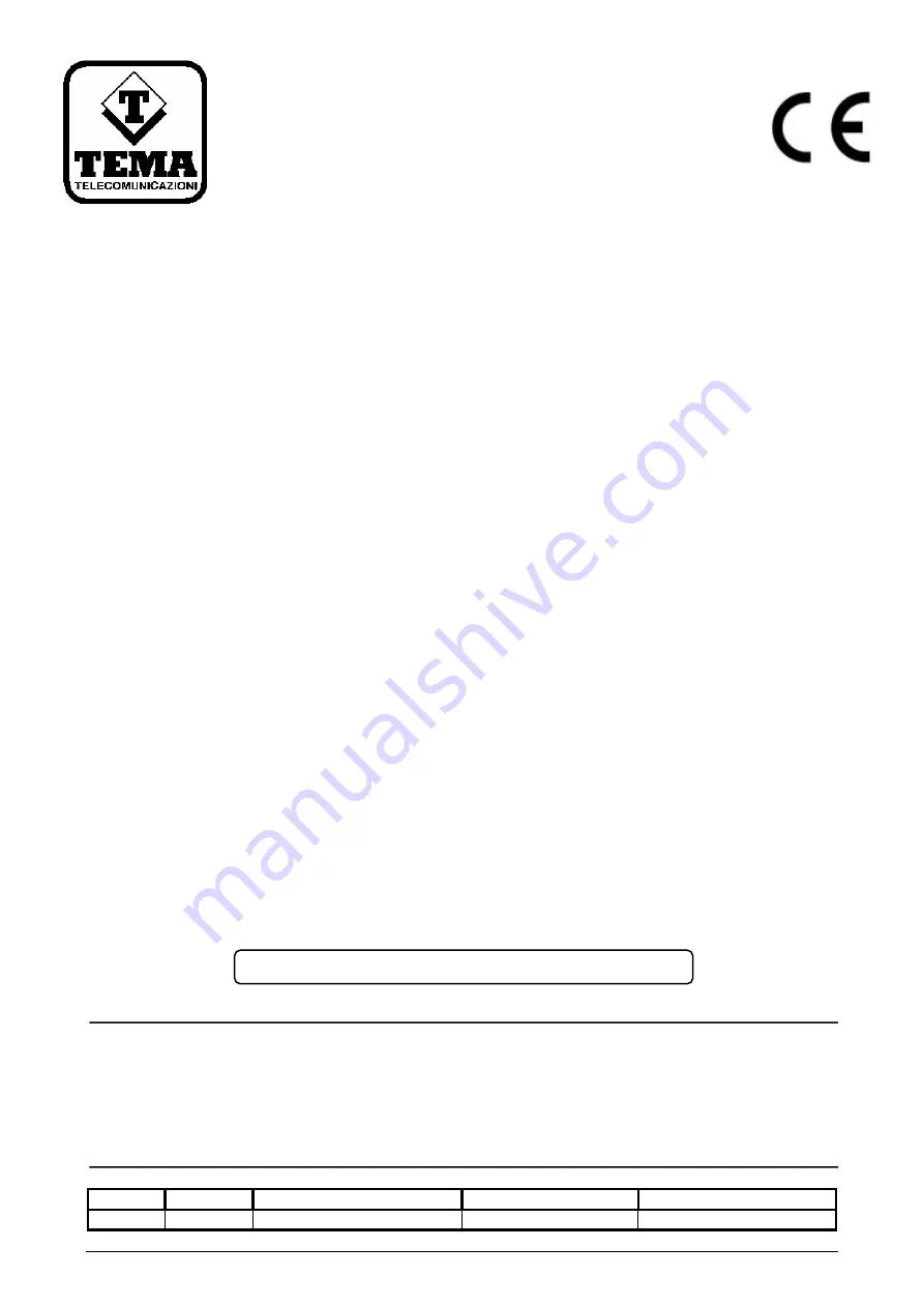 Tema Telecomunicazioni AA-02 Technical Installation Manual Download Page 1