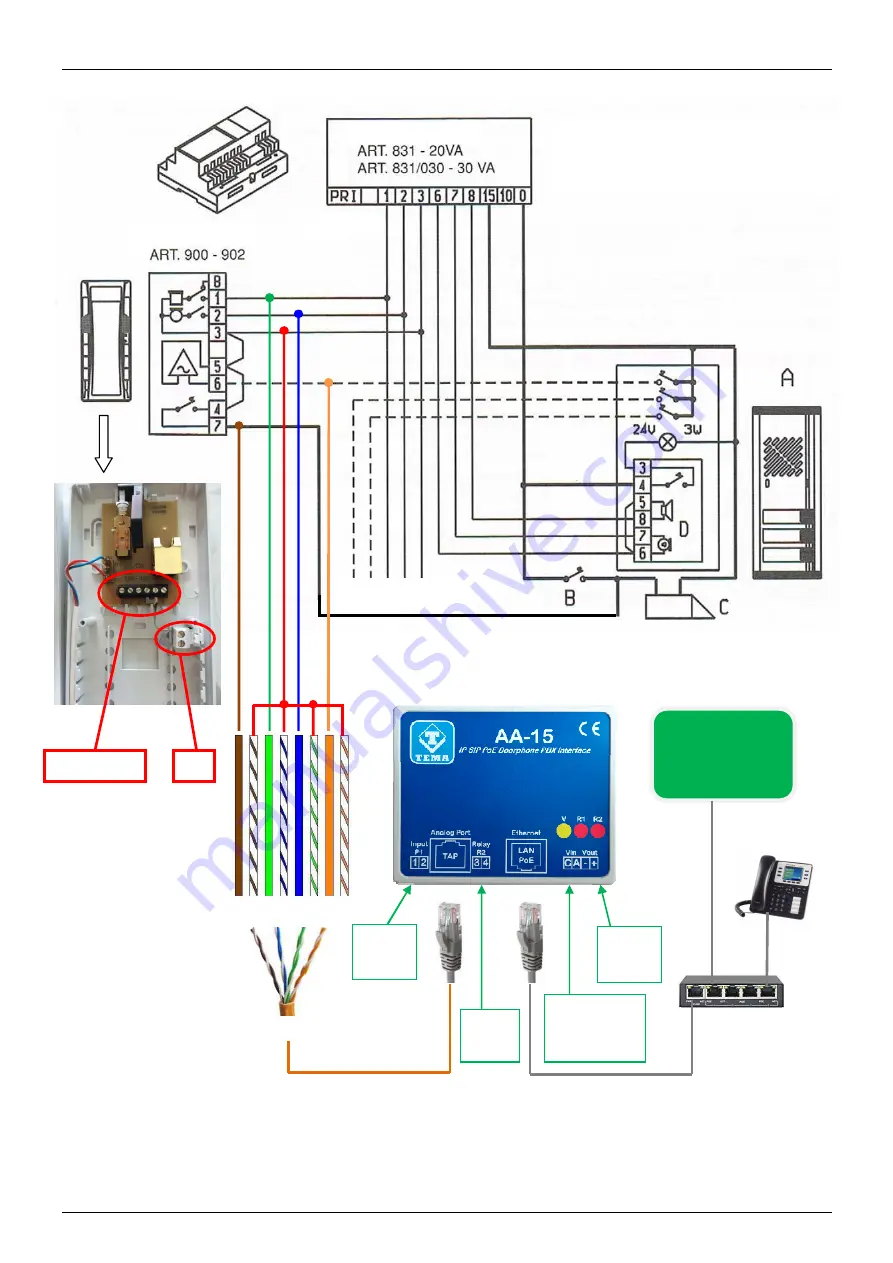 Tema Telecomunicazioni AA-15SIP Installation Manual Download Page 10