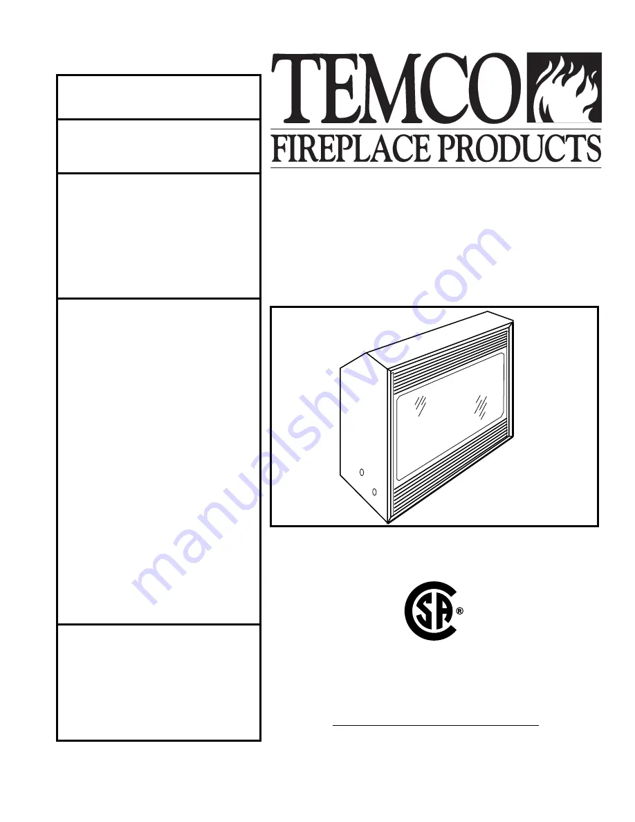 Temco DV1000MBN Homeowner'S Installation And Operating Manual Download Page 1