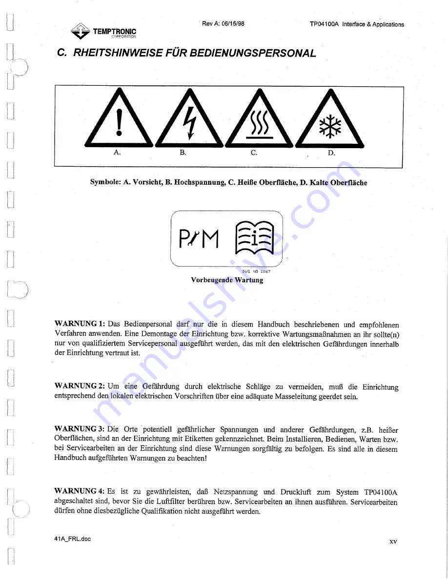 Temptronic ThermoStream TP04100A Interface & Applications Manual Download Page 16