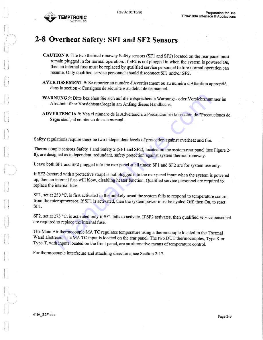 Temptronic ThermoStream TP04100A Interface & Applications Manual Download Page 42