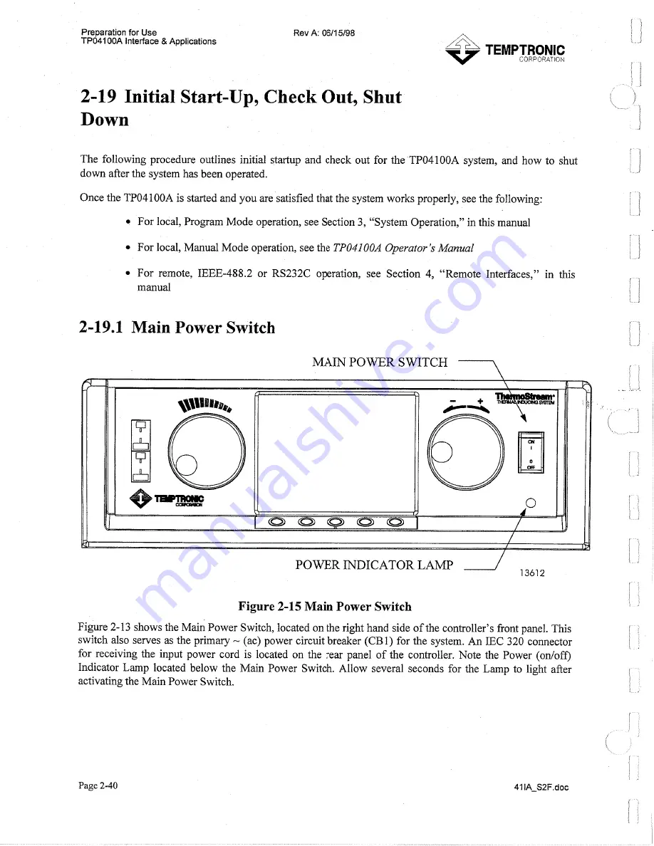 Temptronic ThermoStream TP04100A Interface & Applications Manual Download Page 73