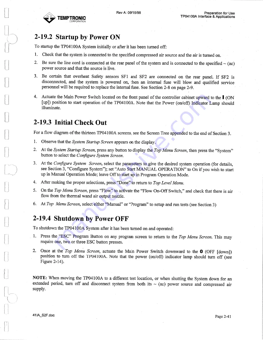 Temptronic ThermoStream TP04100A Interface & Applications Manual Download Page 74