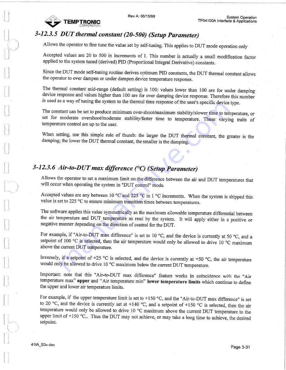 Temptronic ThermoStream TP04100A Interface & Applications Manual Download Page 104