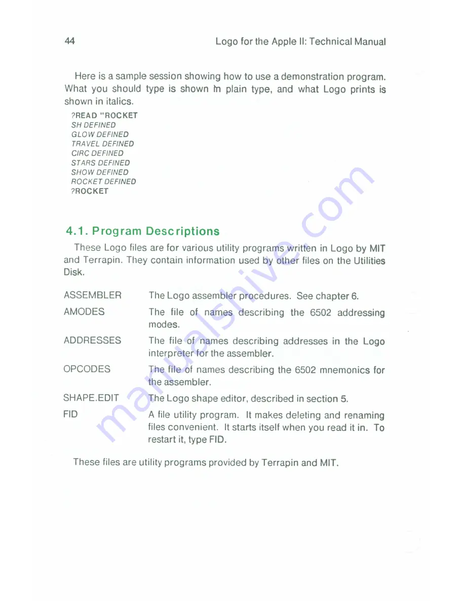 terrapin Apple II Technical Manual Download Page 52