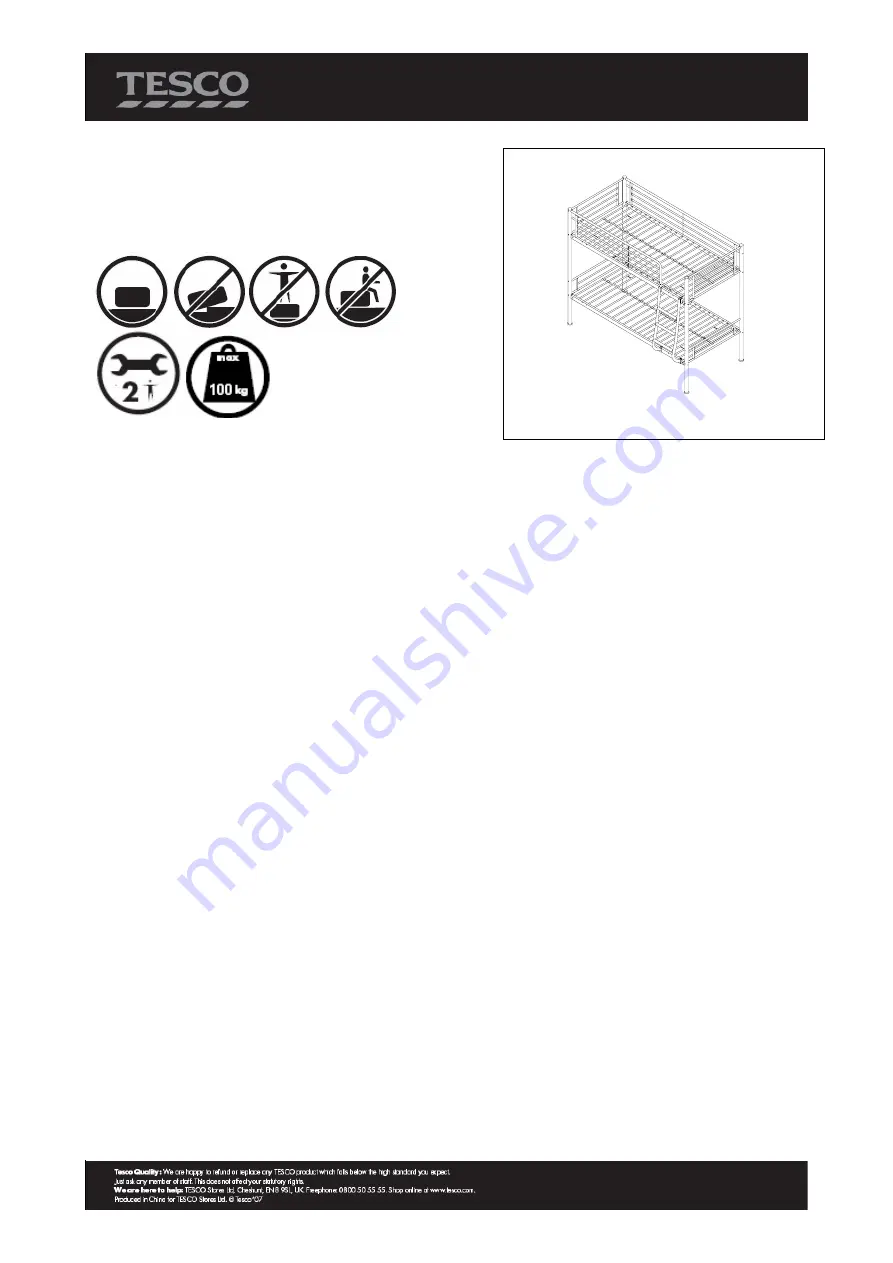 Tesco Mika Shorty Bunk Manual Download Page 1