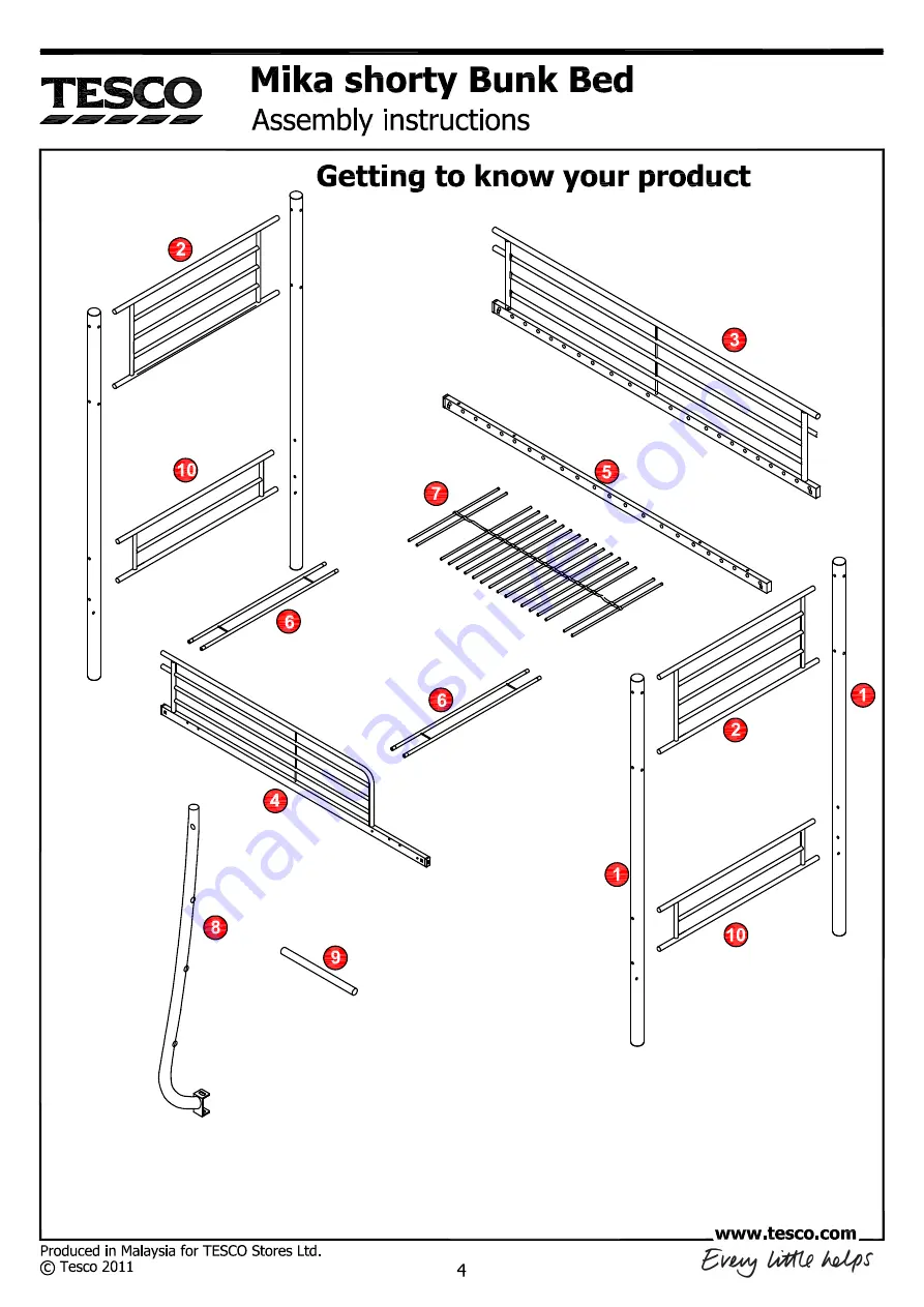 Tesco Mika Shorty Bunk Manual Download Page 11