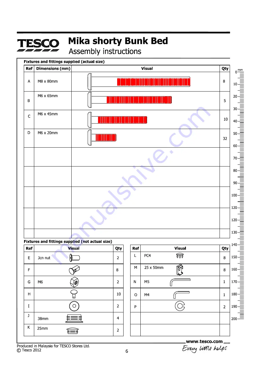 Tesco Mika Shorty Bunk Manual Download Page 31