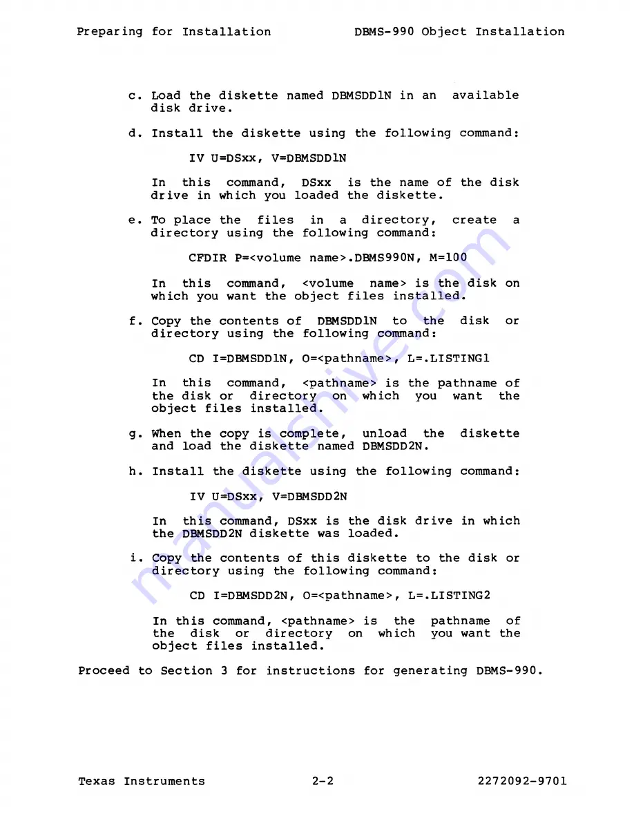 Texas Instruments 990 Installation Manual Download Page 7