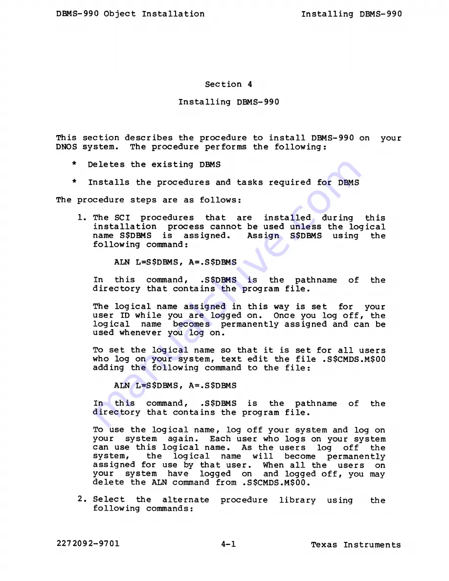 Texas Instruments 990 Installation Manual Download Page 12