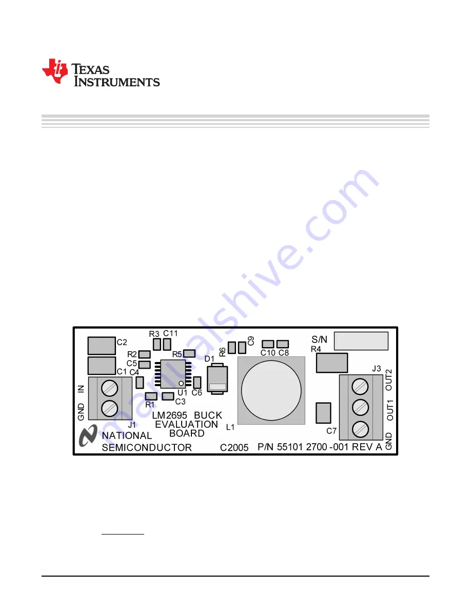 Texas Instruments LM2695EVAL Скачать руководство пользователя страница 1