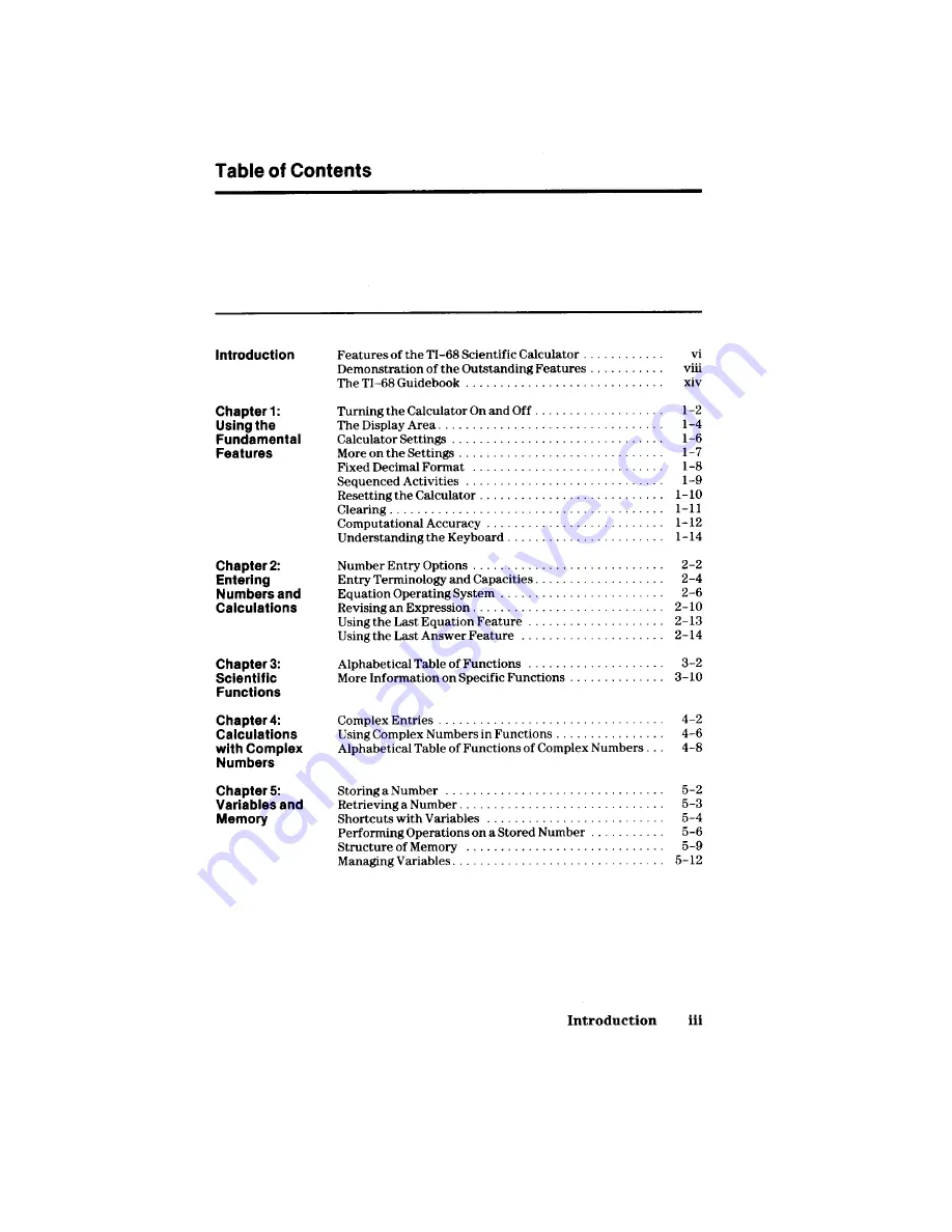 Texas Instruments TI-68 Manual Book Download Page 5