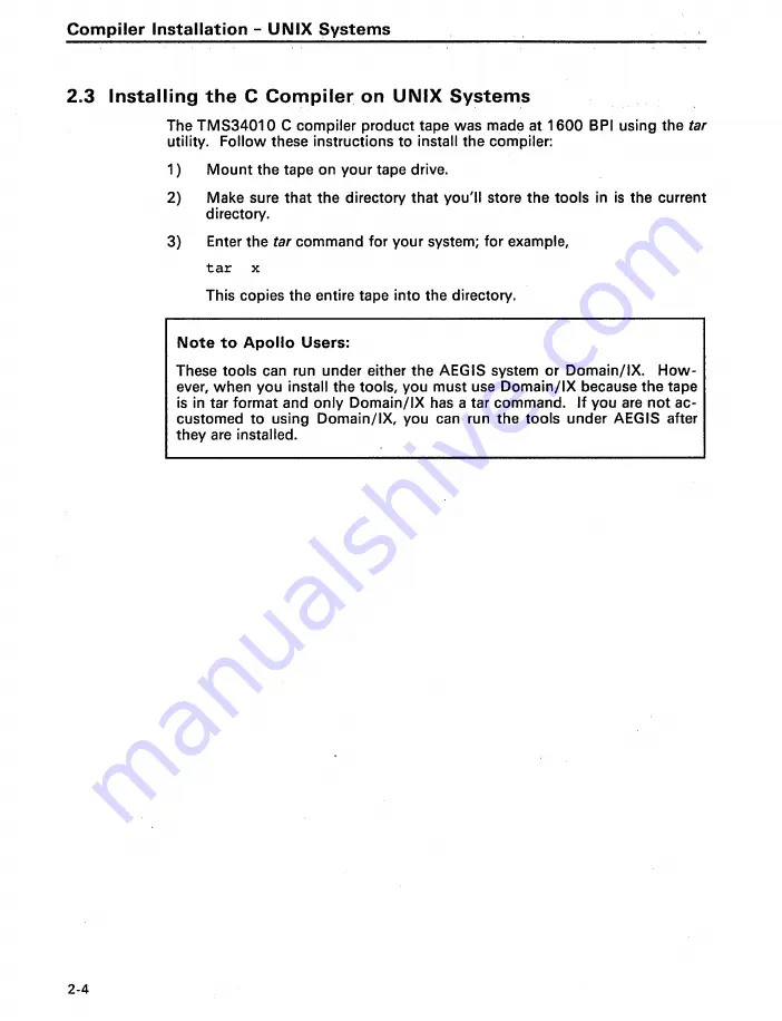 Texas Instruments TMS34010 Reference Manual Download Page 19