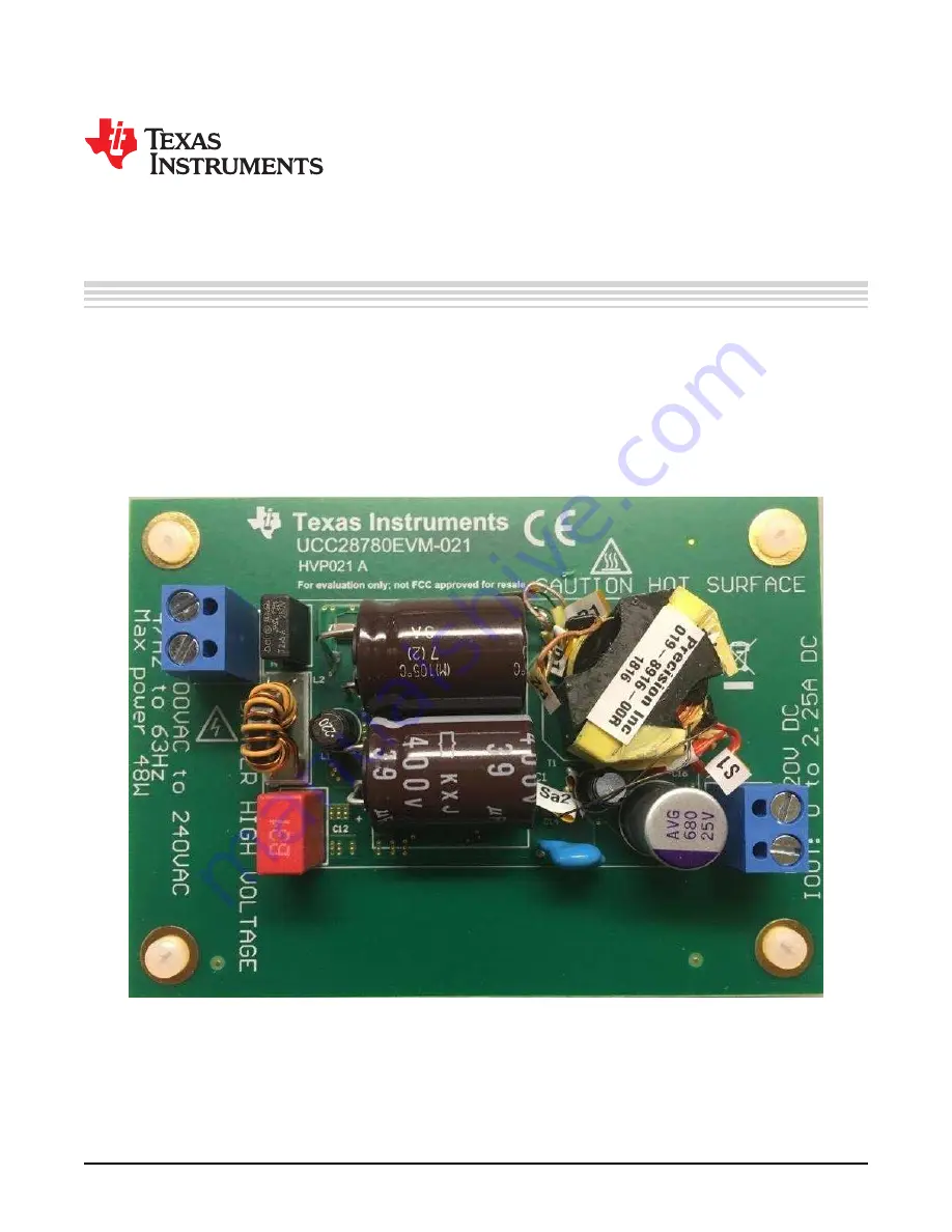 Texas Instruments UCC28780EVM-021 User Manual Download Page 3