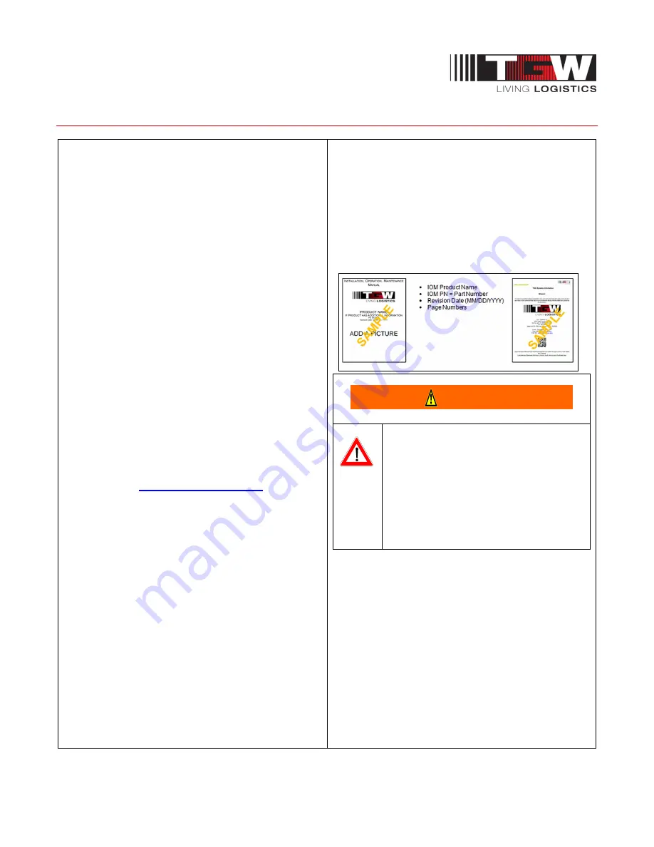 TGW CRUZbelt Installation, Operation & Maintenance Manual Download Page 4