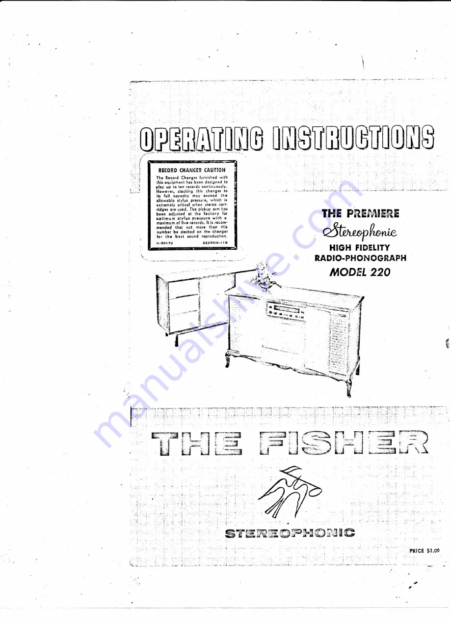 The Fisher Stereophonic 220 Скачать руководство пользователя страница 1