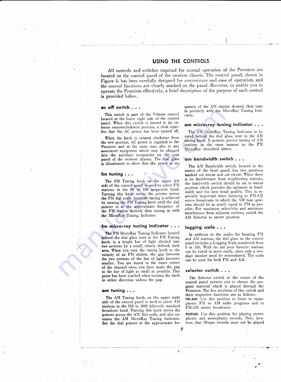 The Fisher Stereophonic 220 Operating Instructions Manual Download Page 7