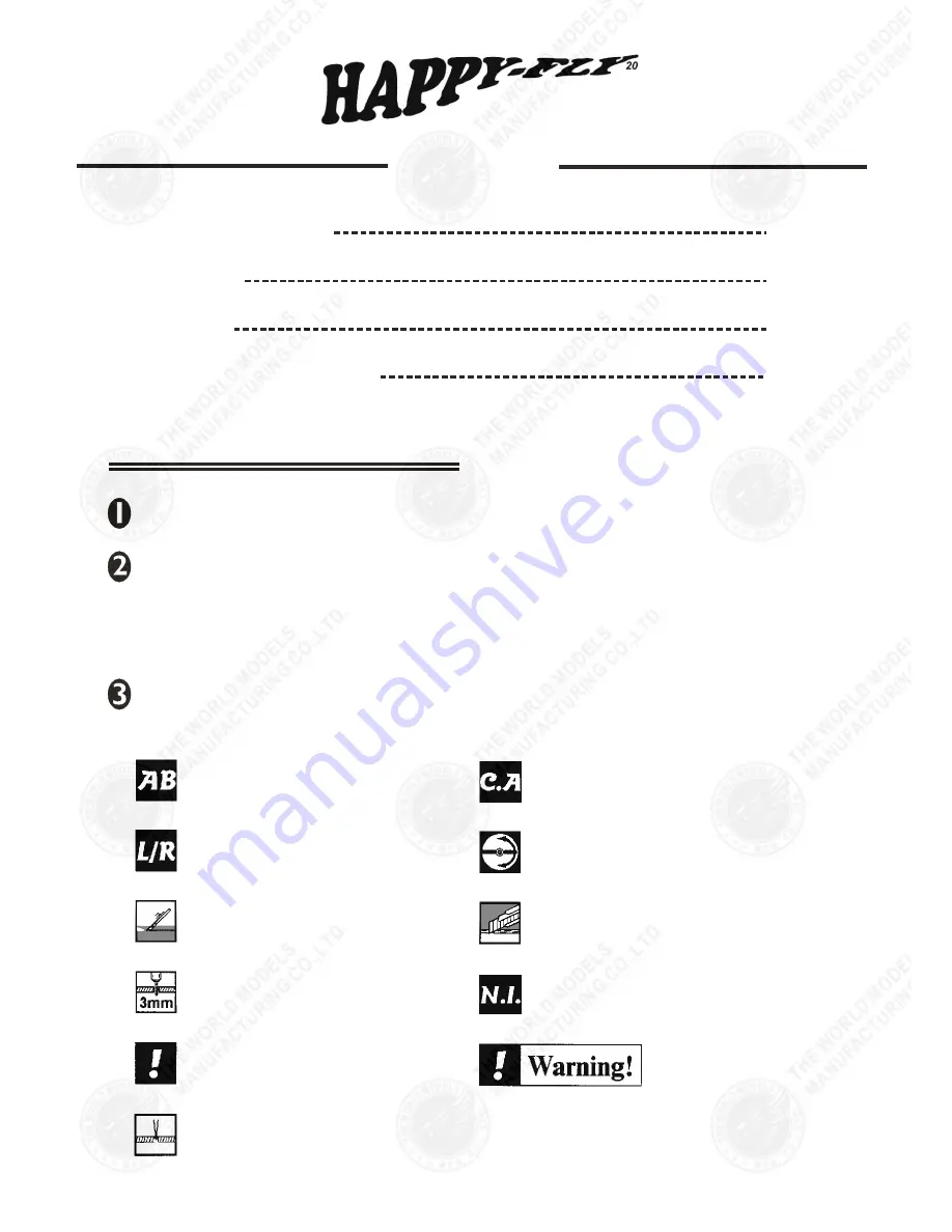 The World Models Manufacturing Happy-Fly Instruction Manual Download Page 2