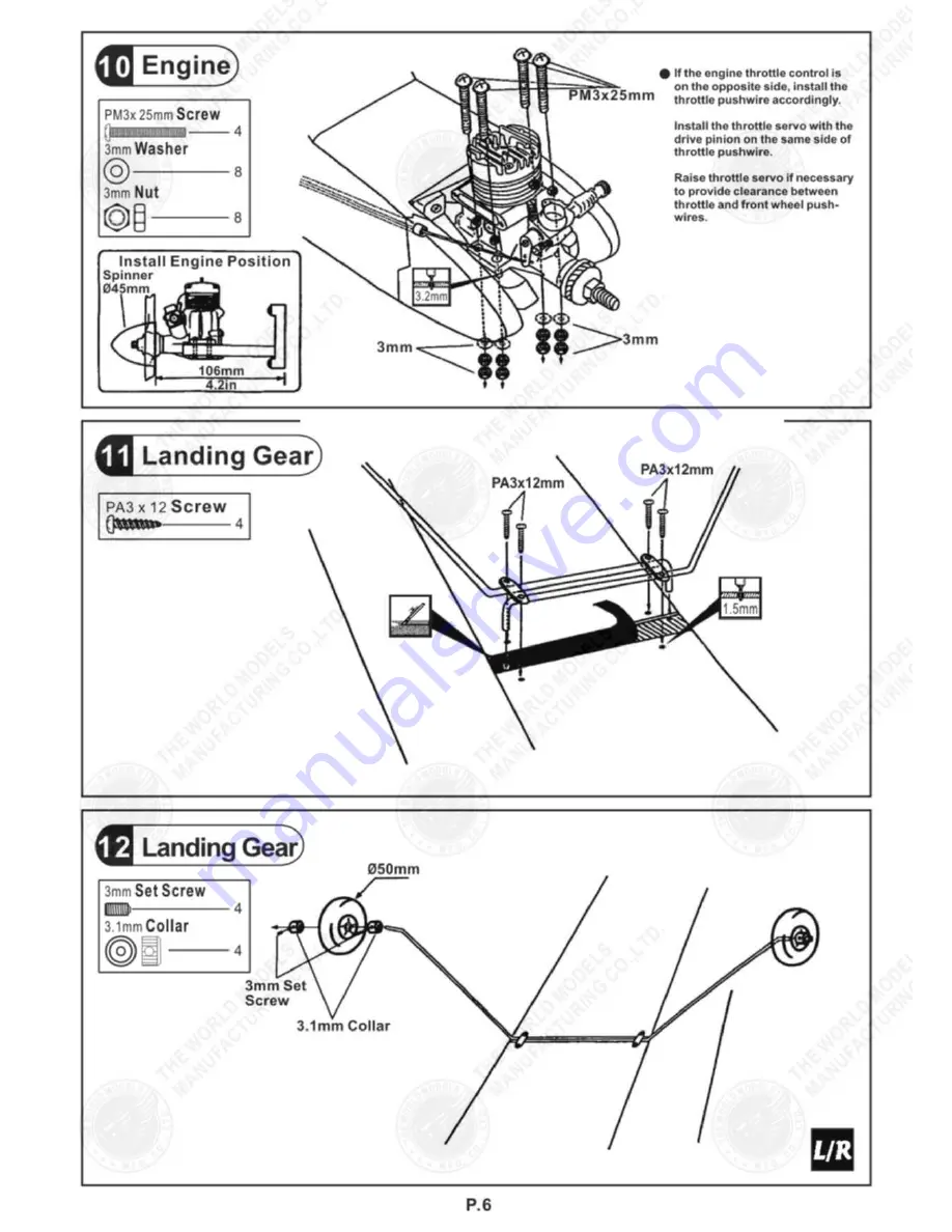 The World Models Manufacturing Super Frontier-20 Instruction Manual Download Page 7