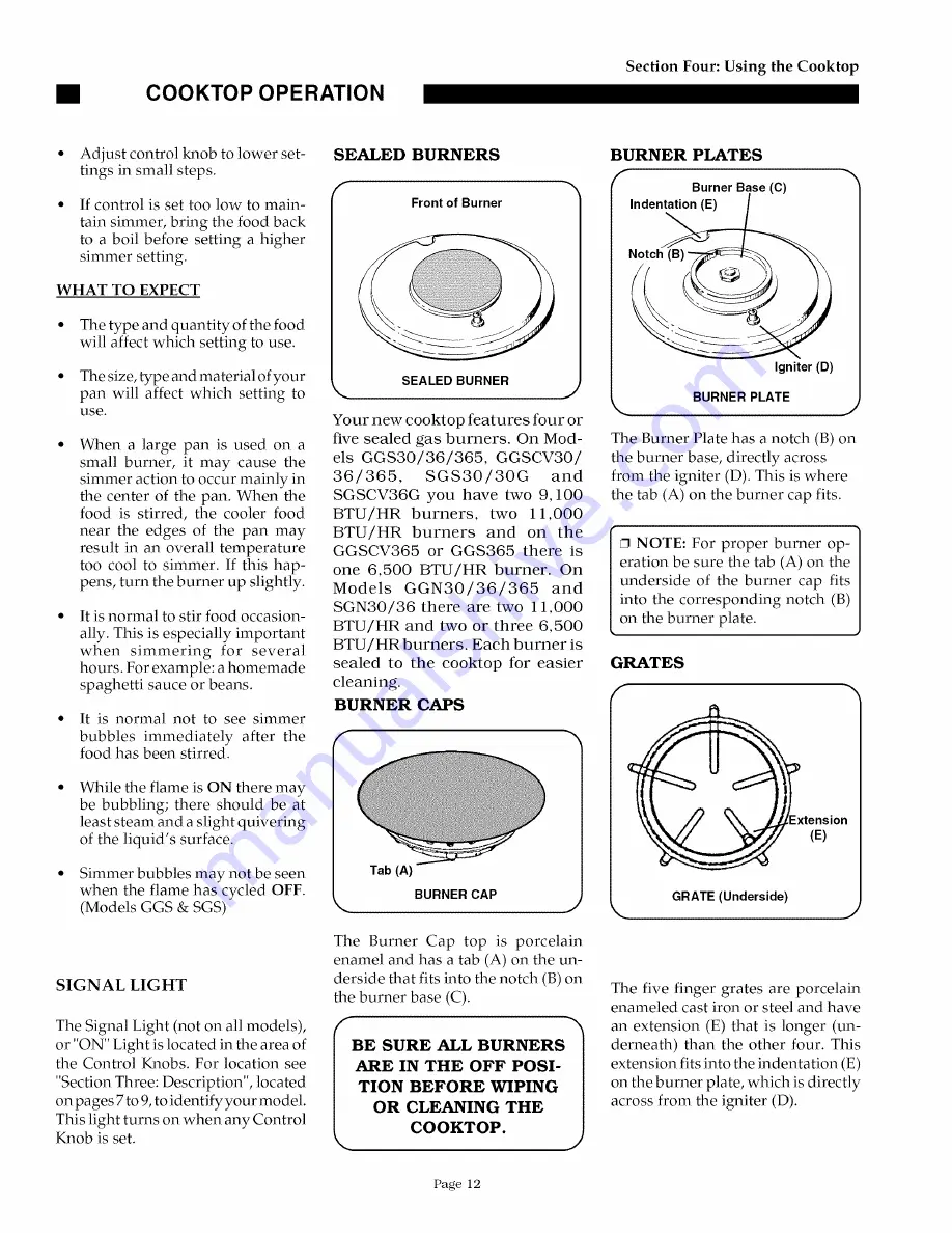 Thermador ExtraLow GGS30 Care And Use Manual Download Page 46