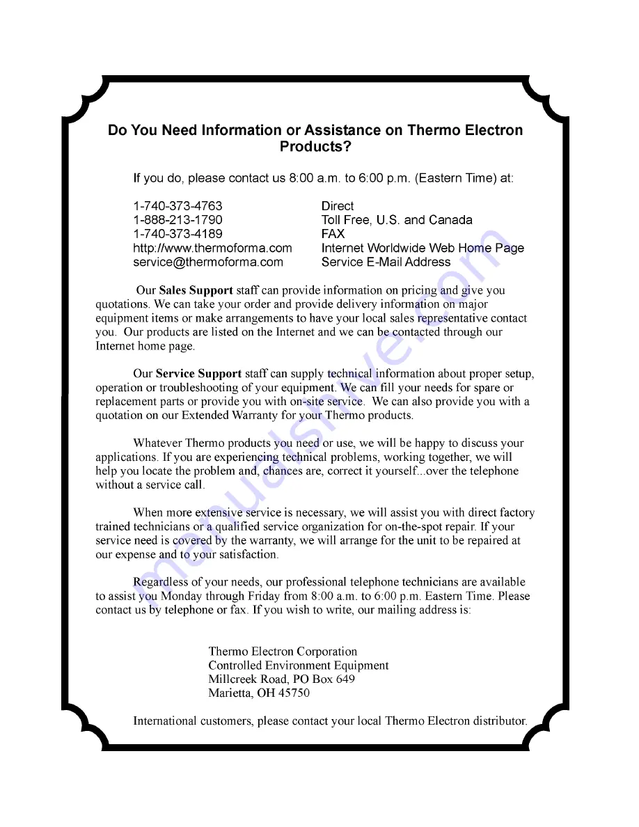 Thermo Electron 3950 Operating And Maintenance Manual Download Page 4