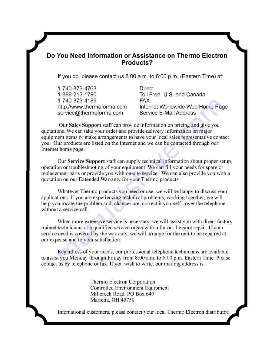 Thermo 8600 Series Operating And Maintenance Manual Download Page 4