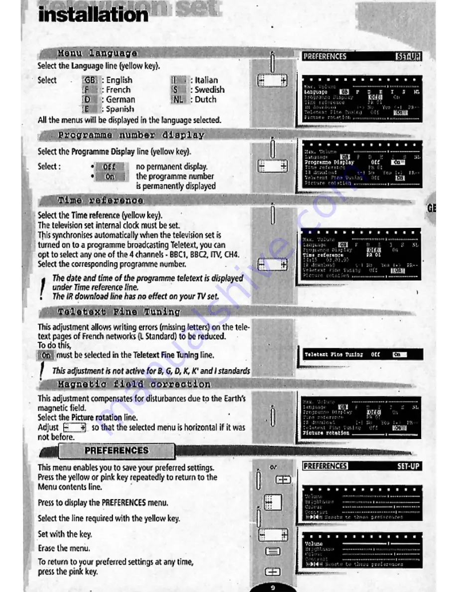 THOMSON 28VT68NE User Manual Download Page 9