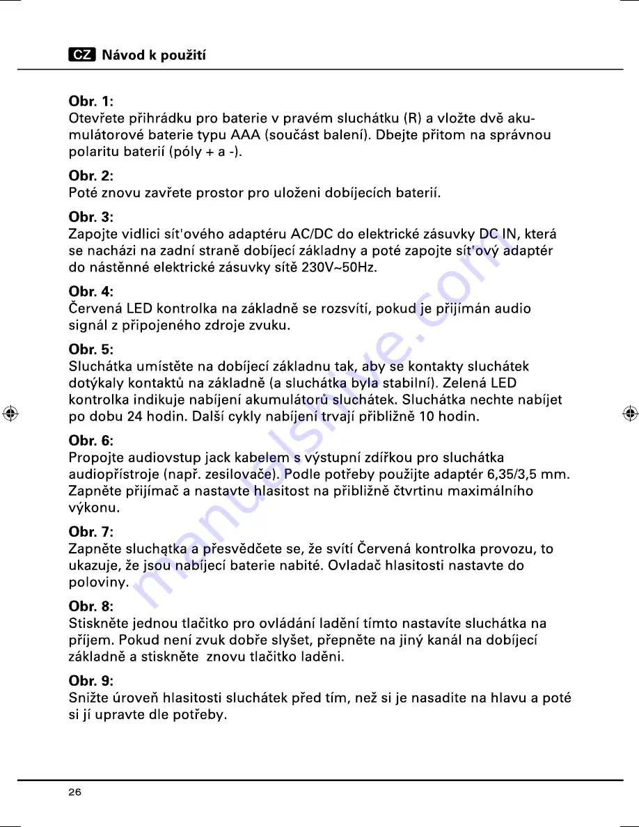 THOMSON WHP5509 Operating Instructions Manual Download Page 26