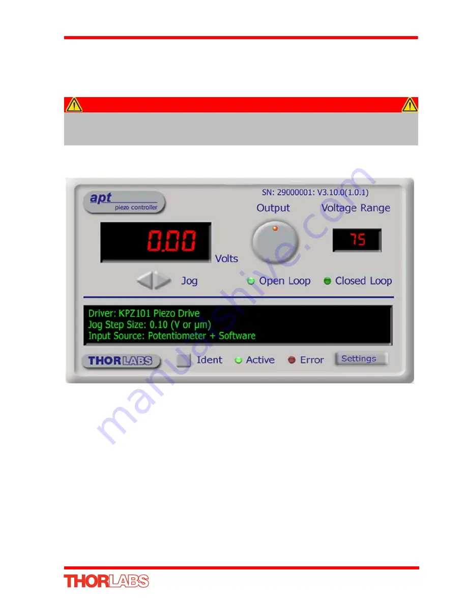 THORLABS K-Cube Piezo Controller User Manual Download Page 19