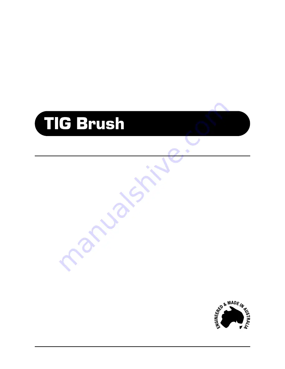 TIG Brush TBX-440 Operation, Safety And Maintenance Manual Download Page 1