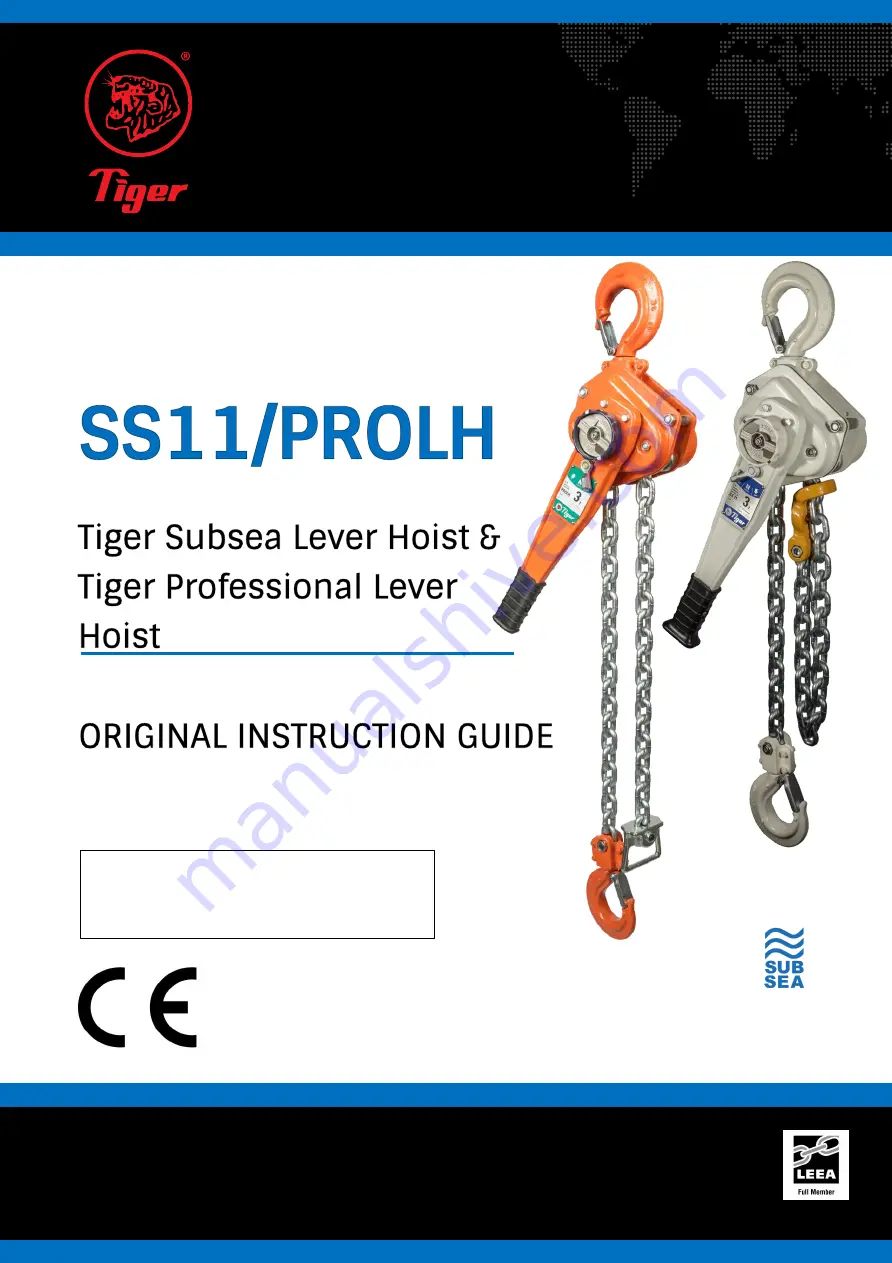 Tiger PROLH Original Instruction Manual Download Page 1