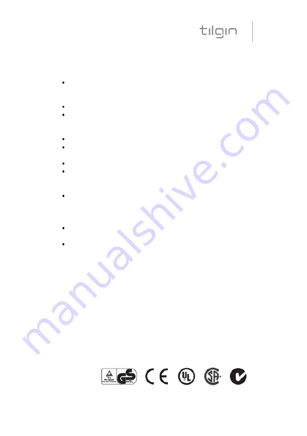 tilgin HG1110 Series Quick Manual Download Page 14