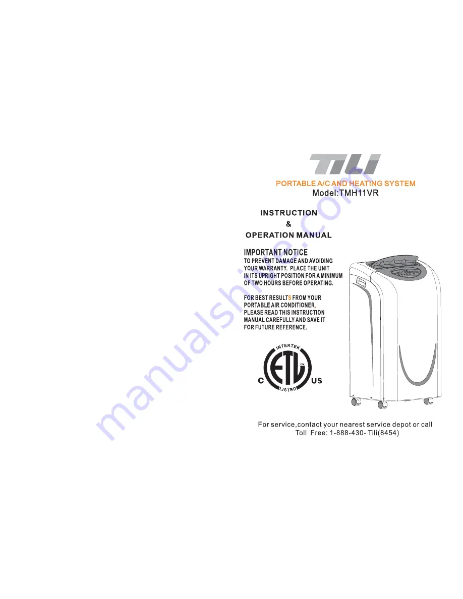 Tili TMH11VR Instruction And Operation Manual Download Page 1