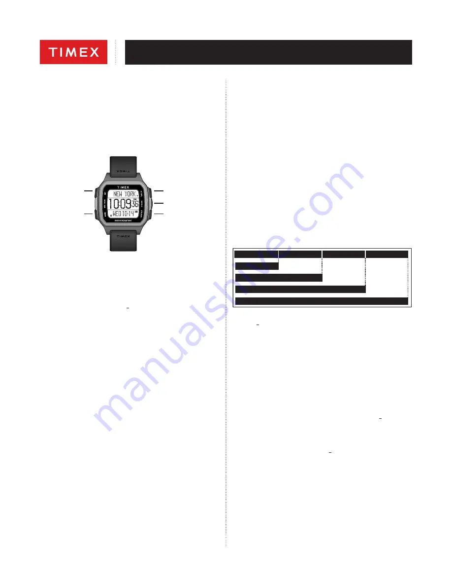 Timex M03K COMMAND URBAN Series User Manual Download Page 4