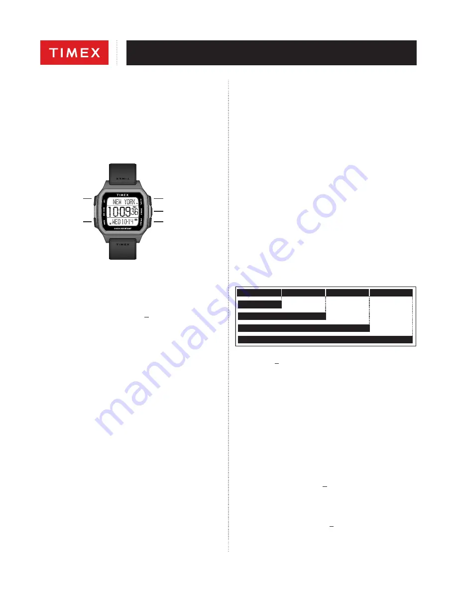 Timex M03K COMMAND URBAN Series User Manual Download Page 6