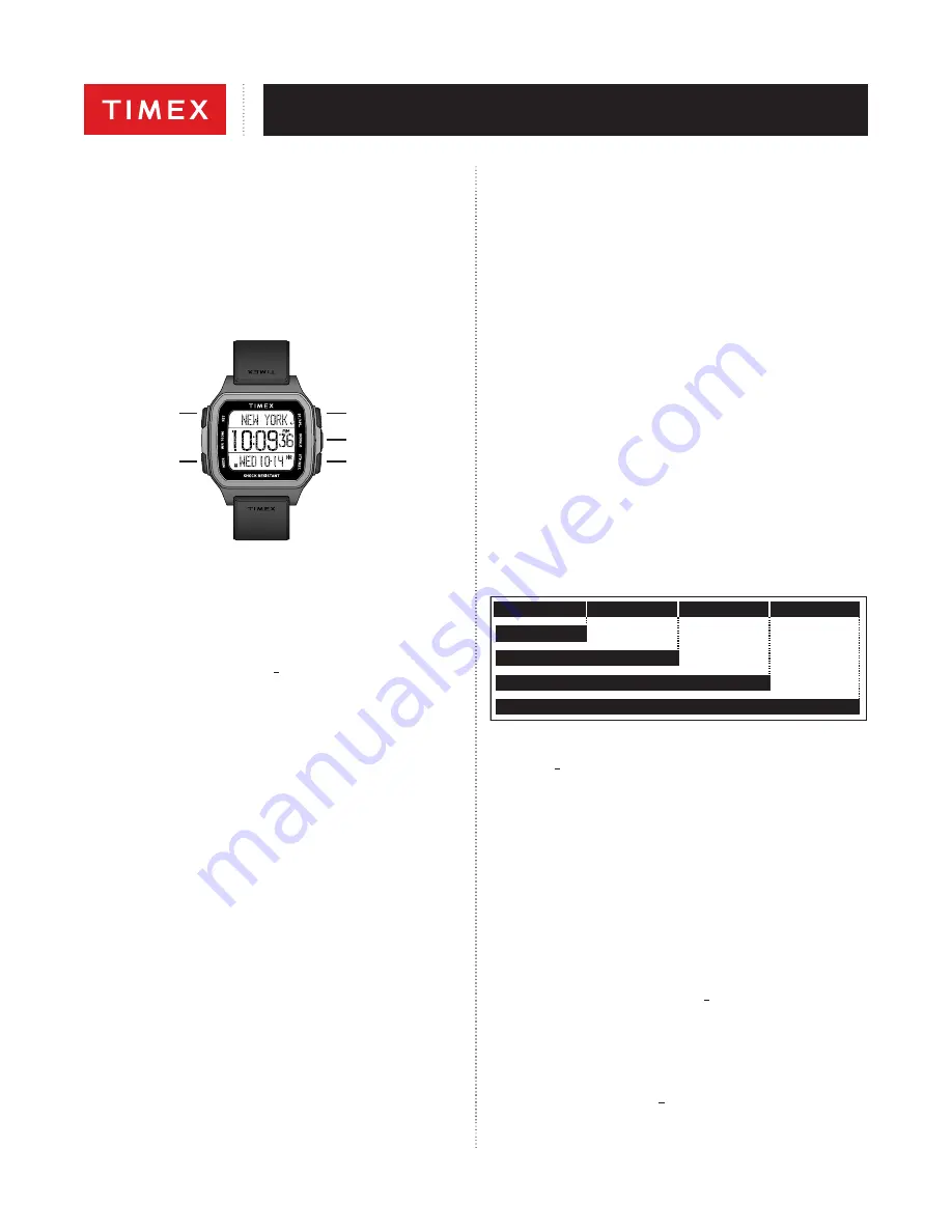 Timex M03K COMMAND URBAN Series User Manual Download Page 10