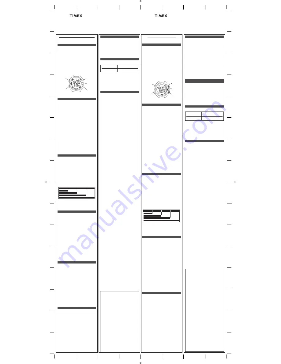 Timex W-298 Скачать руководство пользователя страница 4