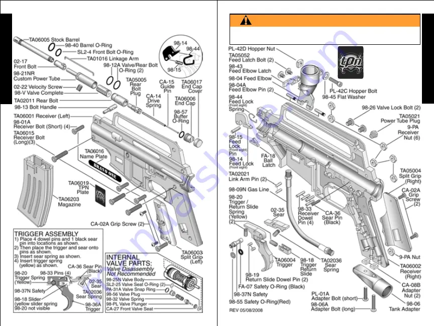 Tippmann BRAVO ONE SERIES Owner'S Manual Download Page 8