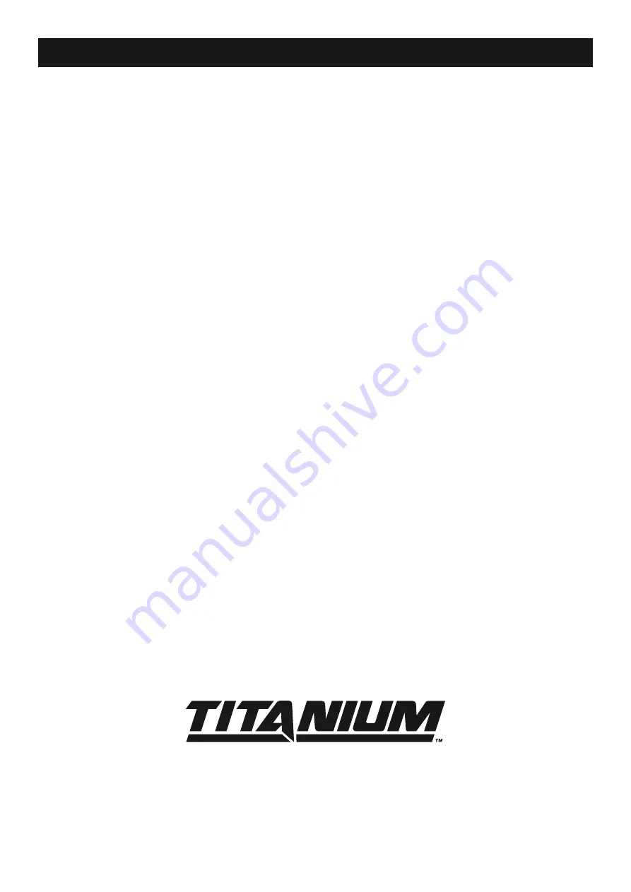 Titanium 58058 Owner'S Manual & Safety Instructions Download Page 12