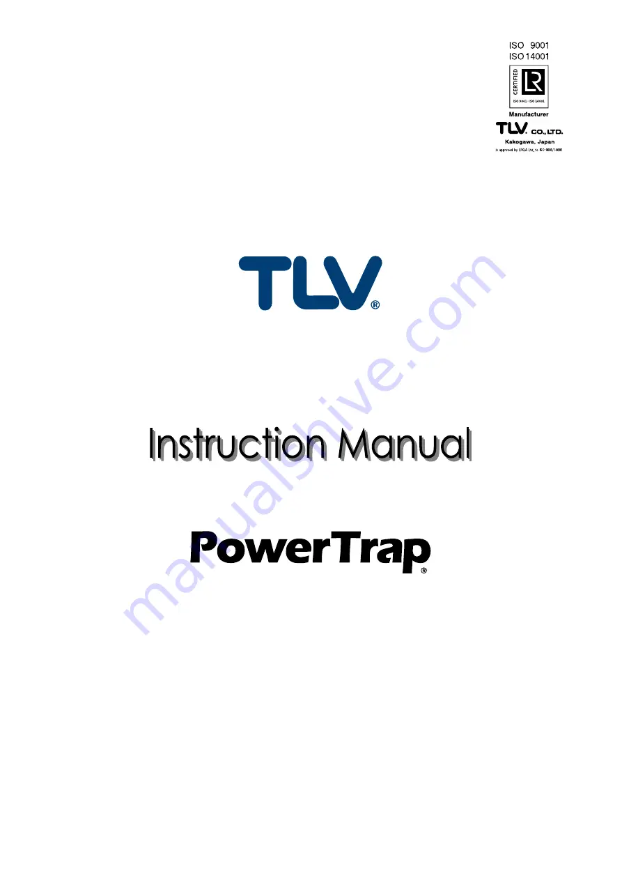 TLV PowerTrap GP5C Скачать руководство пользователя страница 1