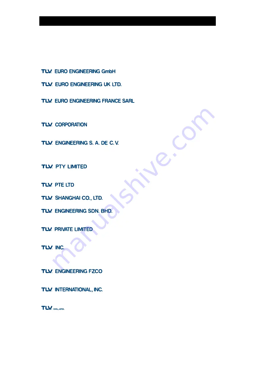 TLV SA3 Instruction Manual Download Page 13