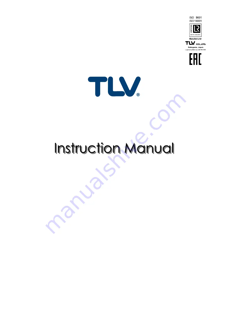 TLV SR-B1.5 Instruction Manual Download Page 1