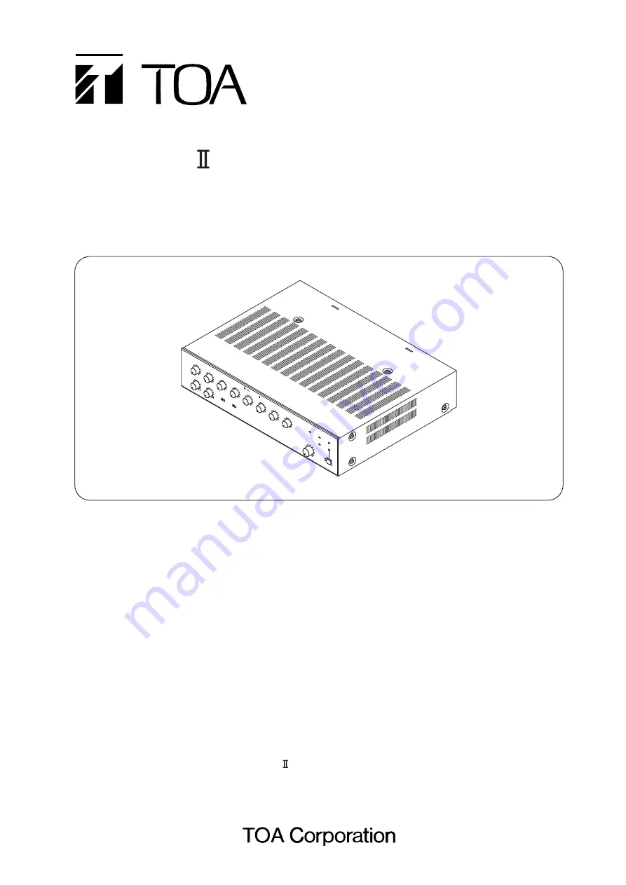 Toa A-903MK2 Operating Instructions Manual Download Page 1