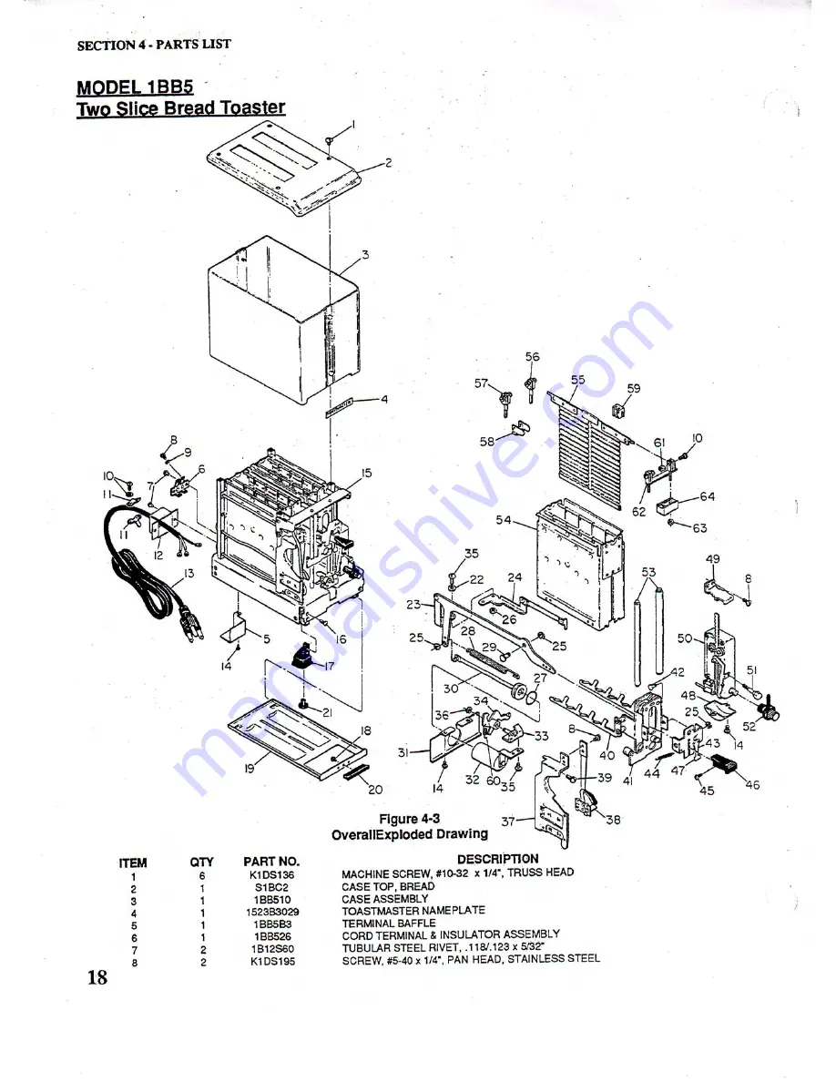 Toastmaster 1BB5 Owner'S Operating & Installation Manual Download Page 18