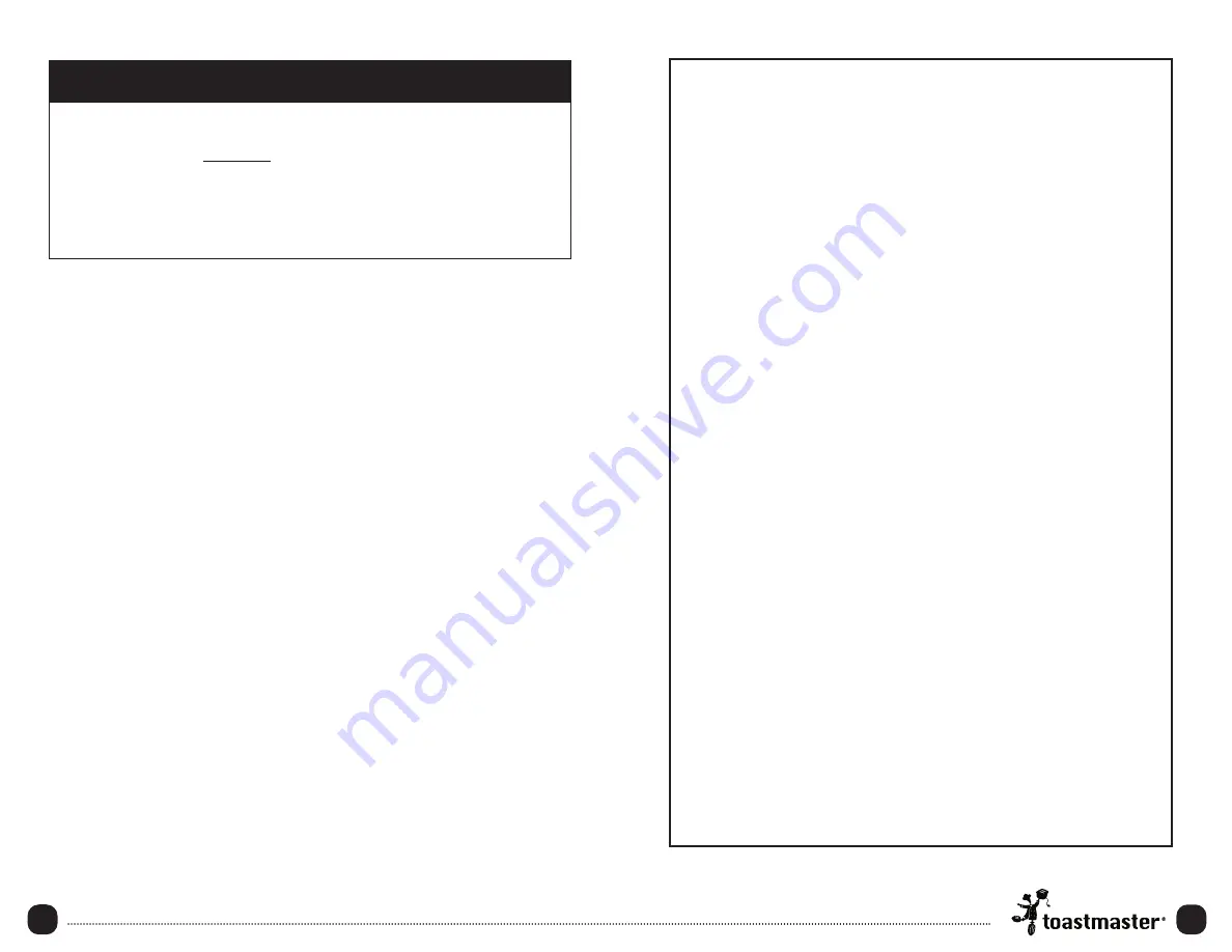 Toastmaster TMR18W Use And Care Manual Download Page 24