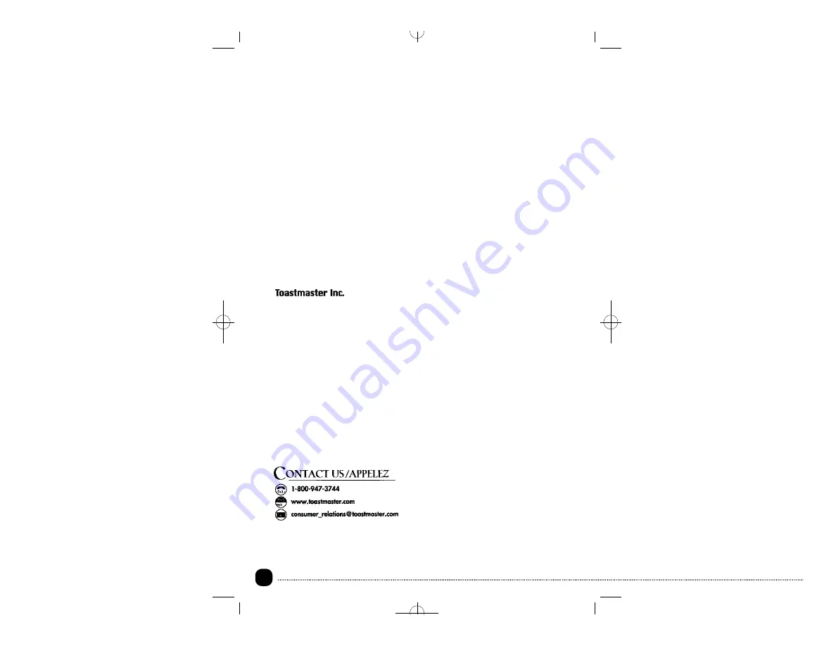 Toastmaster TOV211 Use And Care Manual Download Page 33