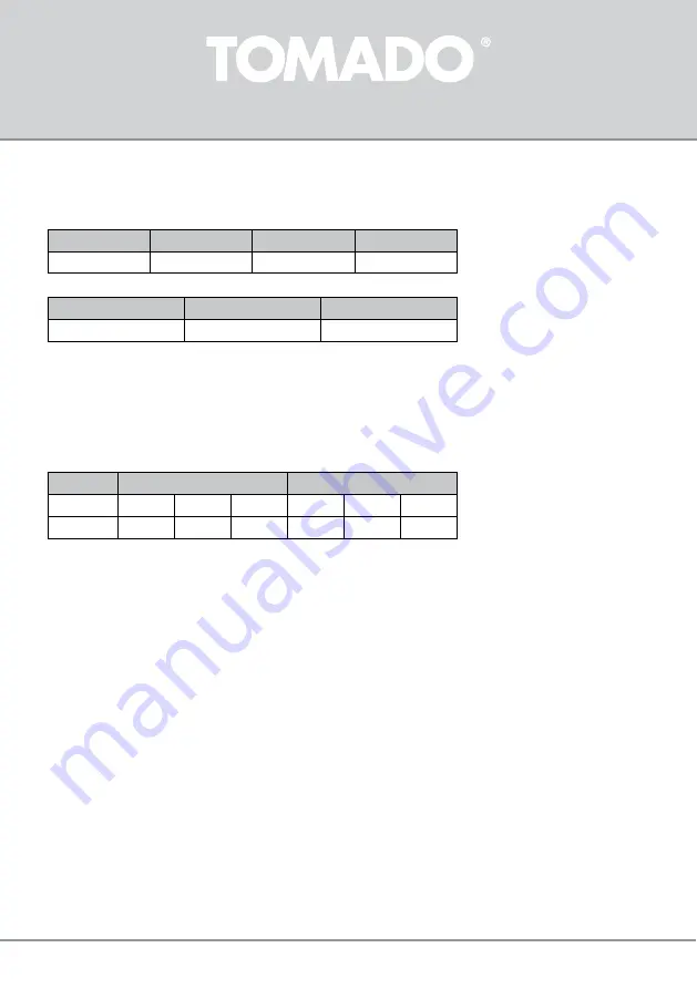 tomado TBS0401B Instruction Manual Download Page 22